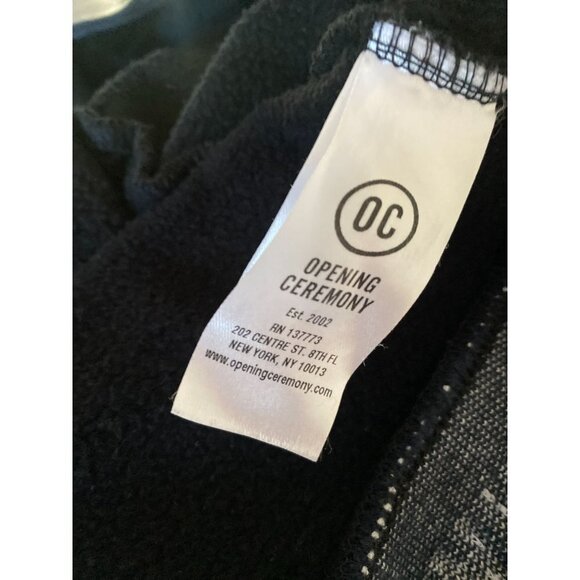 Opening Ceremony Black Unisex Spellout Hem Hoodie S - Picture 6 of 8